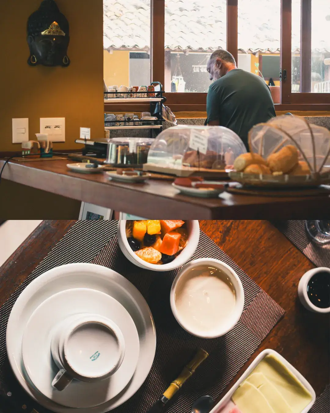 Café da manhã preparado na cozinha da Pousada Terra