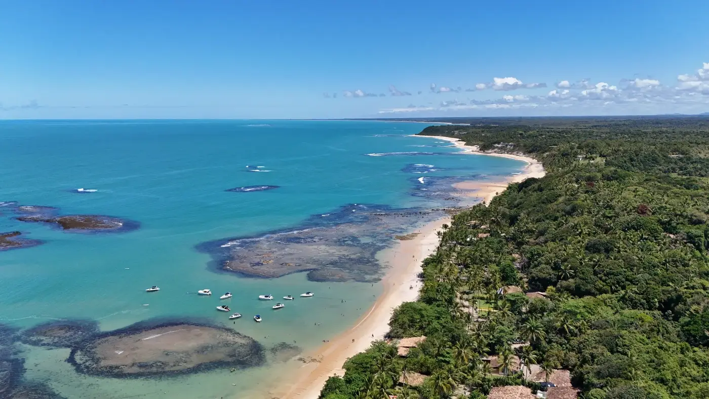 Vista aérea da região da Praia do Espelho