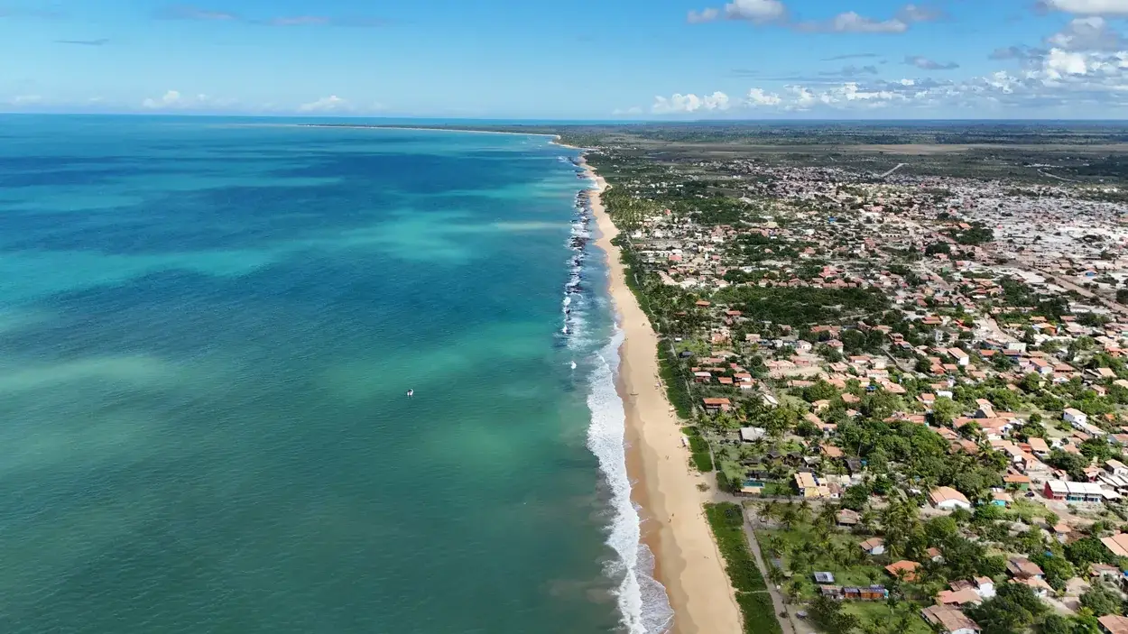 Vista aérea da Praia de Caraíva
